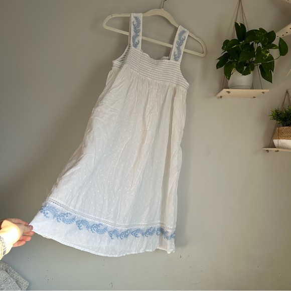 🩷RACHEL ASHWELL THE PRARIE WHITE BLUE CASUAL MIDI MINI SUMMER DRESS SIZE SMALL - Picture 5 of 10
